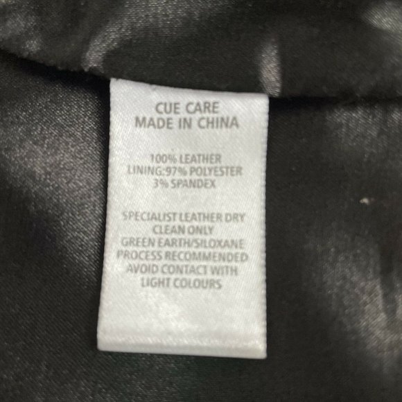 Cue Women's Leather Biker Black Jacket Size 8 A2 - Picture 11 of 12